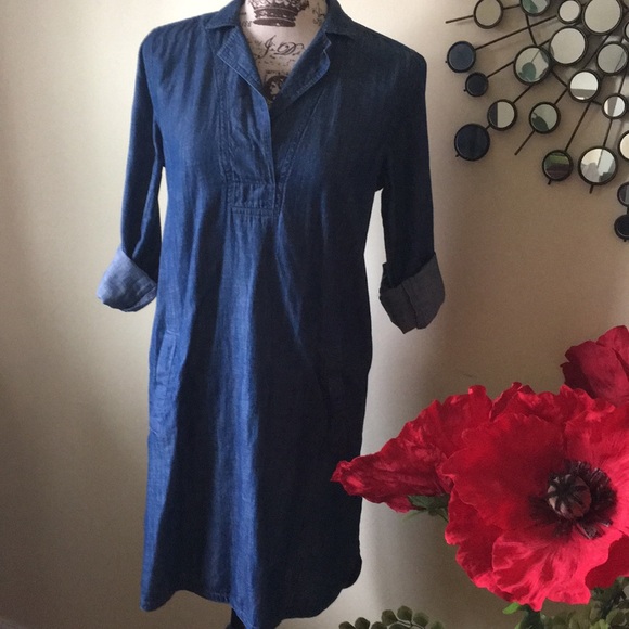 Loft denim jean shirtdress dress - Picture 3 of 8
